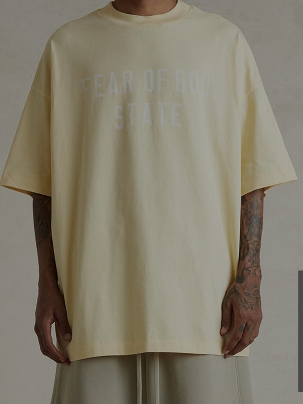 Essentials Fear of God State Heavy T Shirt Men's Size Medium Oversized Yellow